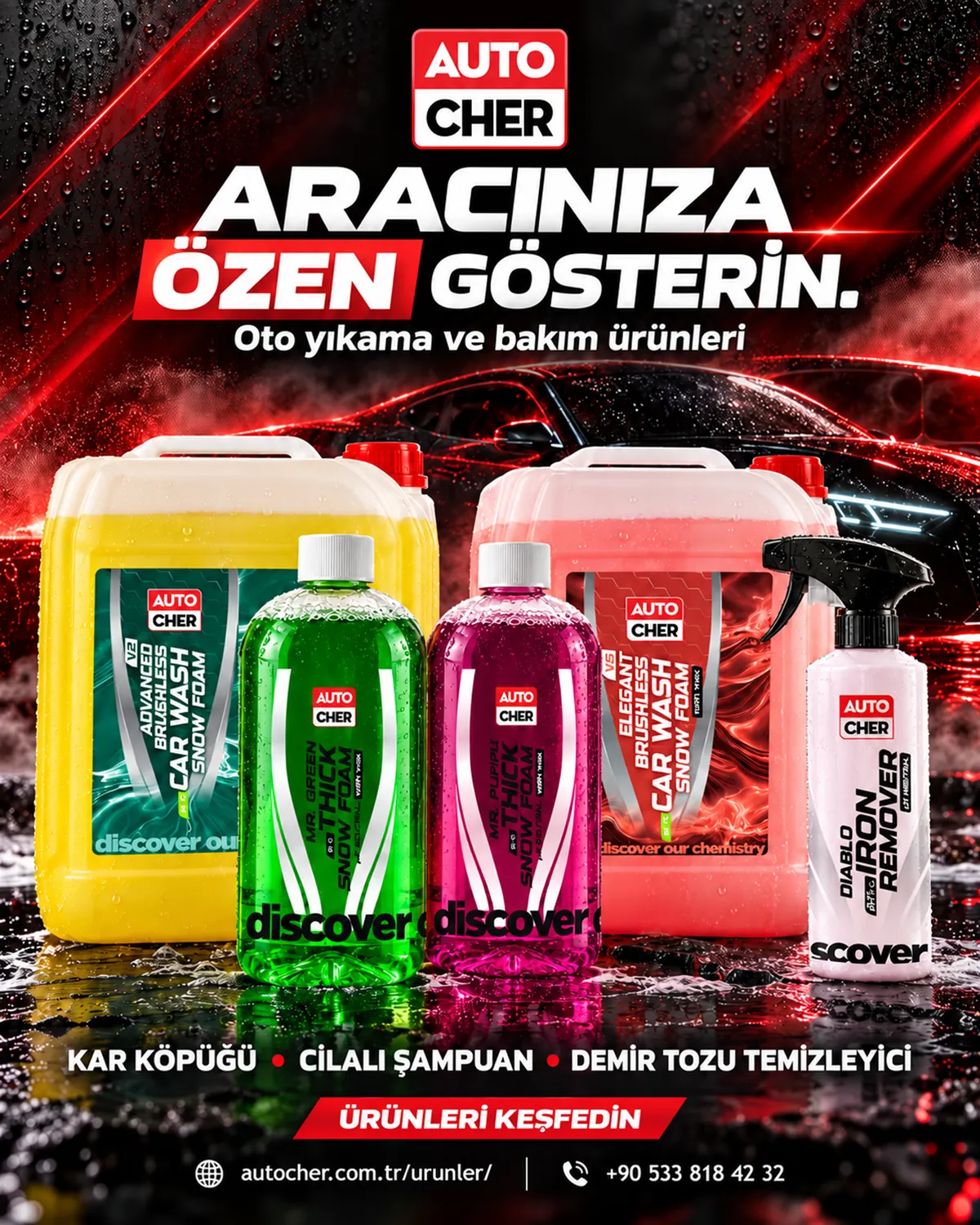 Aracınıza özen gösterin: Autocher oto yıkama ve bakım ürünleri