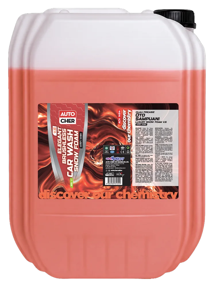 Cilalı Fırçasız Oto Şampuanı V6 — Luxury Snow Foam with Wax (20 L)