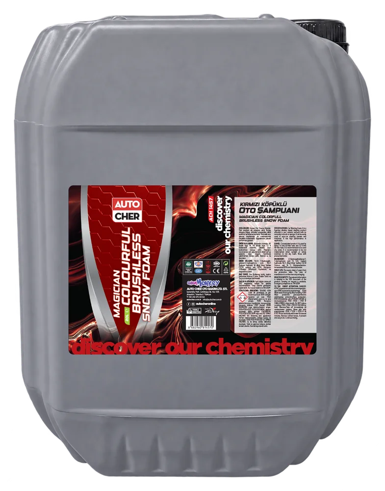 Kırmızı Köpüklü Oto Şampuanı — Magician Colourful Brushless Snow Foam (20 L)