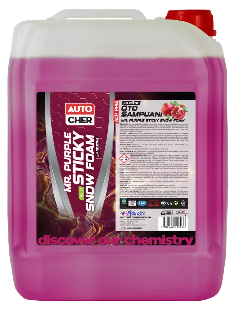 Mr. Purple pH Nötr Oto Şampuanı — Sticky Snow Foam (4 L)